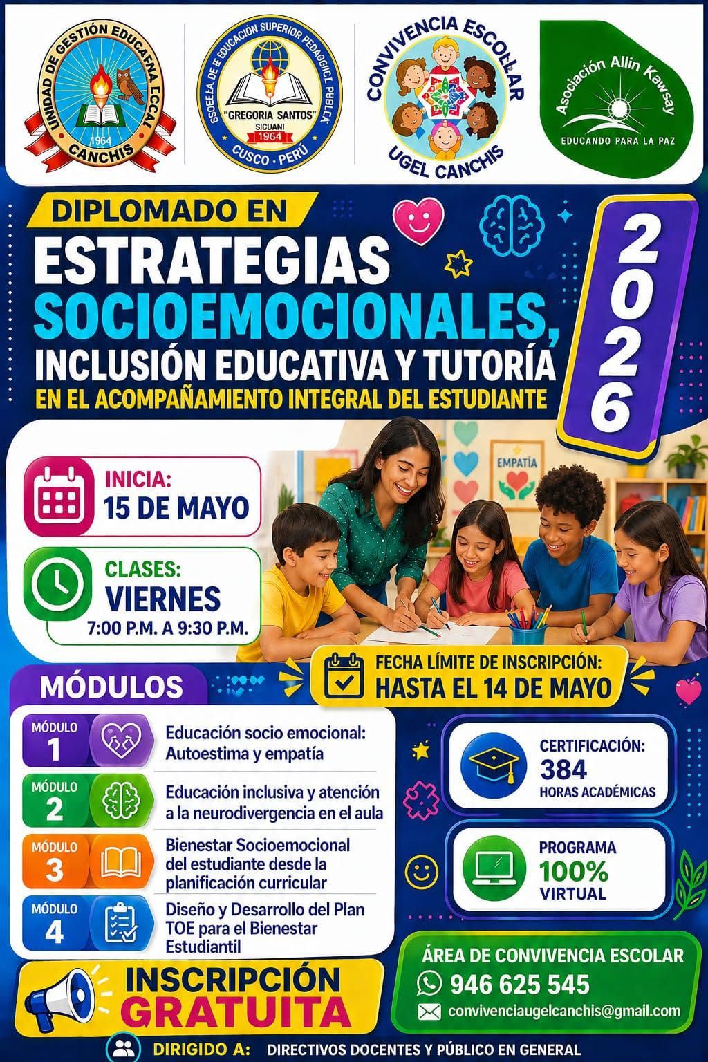 Diplomado en Estrategias Socioemocionales, Inclusión Educativa y Tutoría en el Acompañamiento Integral del Estudiante